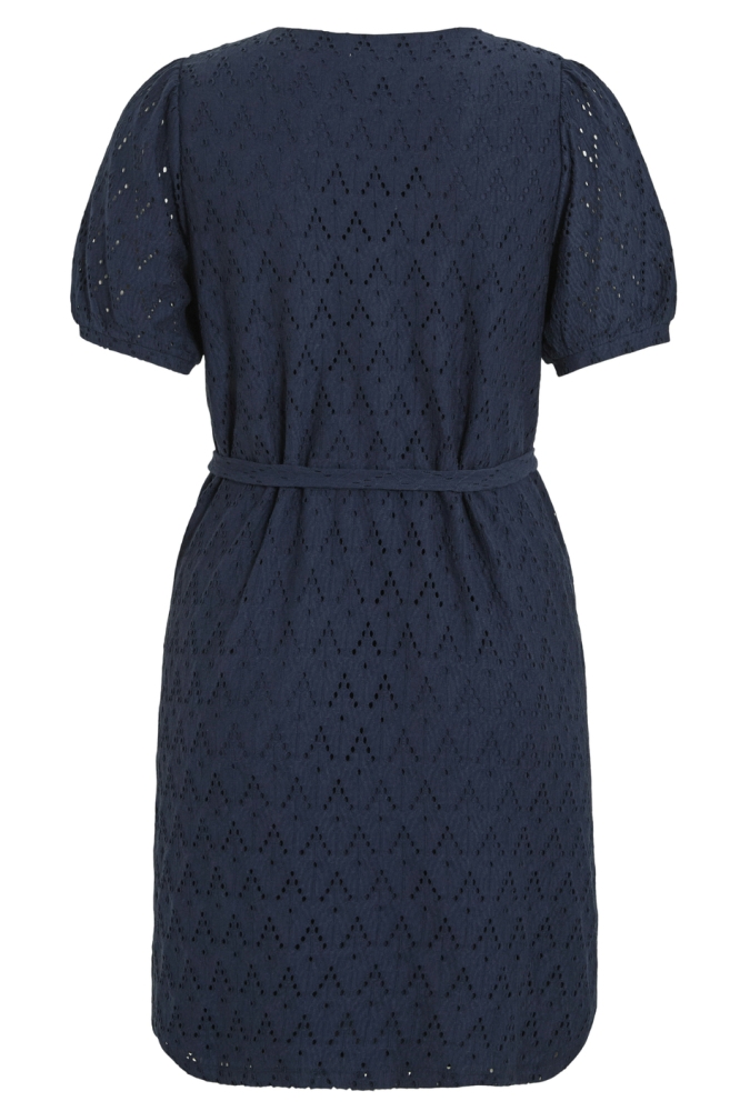 VIAMALINA V-NECK S/S DRESS/PB 14104111 NAVY BLAZER